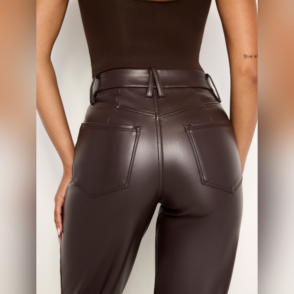 $198 Good American Good Icon Better Than Leather Pants - Picture 2 of 16